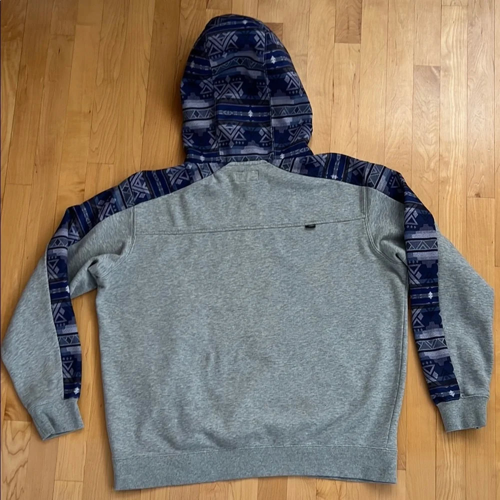 🌄Canyon Block Hooded Gray & Purple-Blue Patterned Hoodie by HOOEY | XL - Picture 7 of 17
